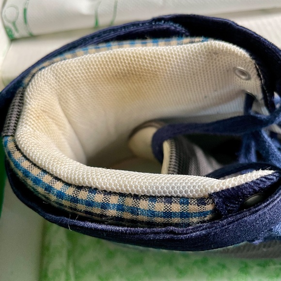 Keep Grey Houndstooth & Blue Check Canvas High-top Vegan Unisex Sneakers M 8.5 - Picture 13 of 16
